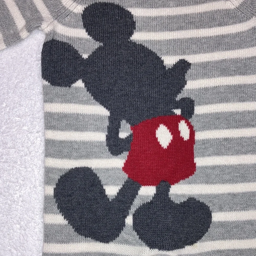 Baby gap Disney Mickey Mouse knit sweater romper newborn up to 7lbs